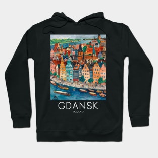 A Pop Art Travel Print of Gdansk - Poland Hoodie